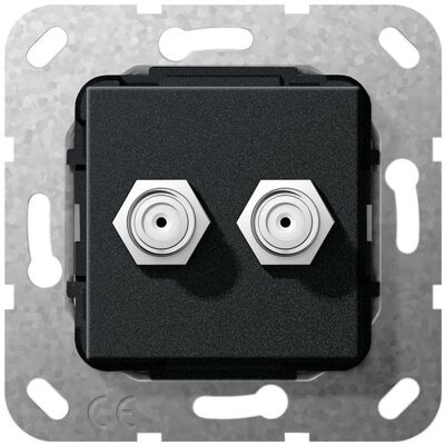 Gira 565110 - Schwarzer SAT-Steckdose F-Adapter Serie Gira 565110 - Schwarzer SAT-Steckdose F-Adapter Serie