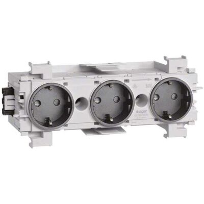 Hager, Steckdose, TEH GS30019011 Steckdose 3-fach, Winsta-Steckklemme,frontr,gs Hager, Steckdose, TEH GS30019011 Steckdose 3-fach, Winsta-Steckklemme,frontr,gs