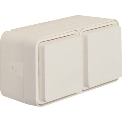 Berker, Steckdose, Doppelsteckdose SCHUKO 47753522 m.Klappdeckel AP W.1 polarweiss Berker, Steckdose, Doppelsteckdose SCHUKO 47753522 m.Klappdeckel AP W.1 polarweiss
