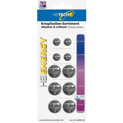 Heitech Knopfzellen-Sortiment 10 Stück (20 Stk., CR2032), Batterien + Akkus Heitech Knopfzellen-Sortiment 10 Stück (20 Stk., CR2032), Batterien + Akkus