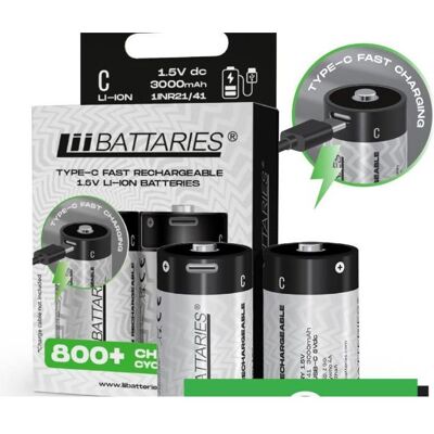 LiiBateries Liibattaries Akumulatory Li-On Typu C 2szt (2 Stk., C, 3000 mAh), Batterien + Akkus LiiBateries Liibattaries Akumulatory Li-On Typu C 2szt (2 Stk., C, 3000 mAh), Batterien + Akkus