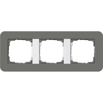 Gira 3-fach Abdeckrahmen - Schaltersystem - Dunkelgrau / Reinweiß Gira 3-fach Abdeckrahmen - Schaltersystem - Dunkelgrau / Reinweiß
