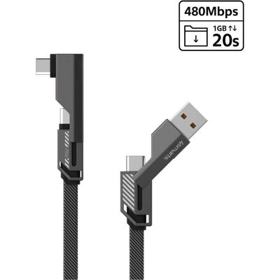 4smarts USB-C Kabel ComboCord Flat Right Angle (1.50 m, USB 2.0, 240 W), USB Kabel 4smarts USB-C Kabel ComboCord Flat Right Angle (1.50 m, USB 2.0, 240 W), USB Kabel