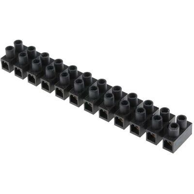 RS PRO Lüsterklemme 16mm2 12-polig schwarz, Elektronikkabel + Stecker, Schwarz RS PRO Lüsterklemme 16mm2 12-polig schwarz, Elektronikkabel + Stecker, Schwarz