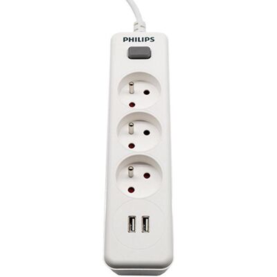 Philips Steckdosenleiste, Steckdosenleiste Verlängerungskabel 3 Steckdosen + 2 USB 2m 10A weiss (5x, CEE 7/3, USB-A, 2 m) Philips Steckdosenleiste, Steckdosenleiste Verlängerungskabel 3 Steckdosen + 2 USB 2m 10A weiss (5x, CEE 7/3, USB-A, 2 m)