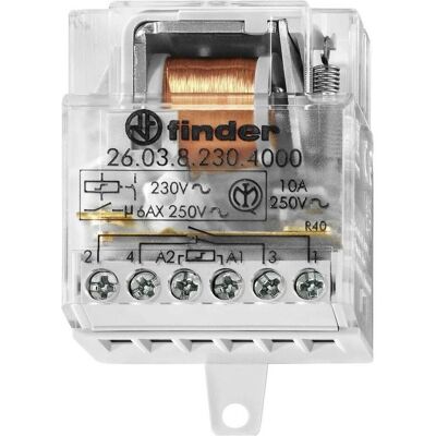Finder Stromstoss-Schalter Unterputz 26.08.8.024.4000 2 Schliesser 24 V/AC 10 2500, Relais Finder Stromstoss-Schalter Unterputz 26.08.8.024.4000 2 Schliesser 24 V/AC 10 2500, Relais