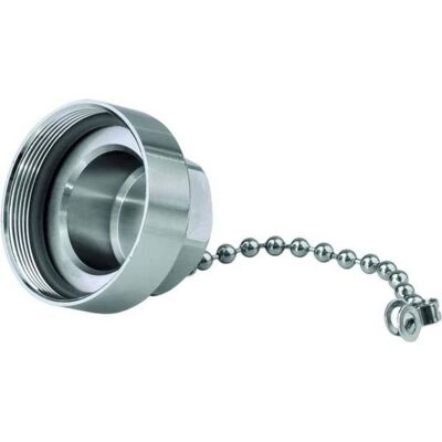 Telegärtner TOC Flanschutzkappe Messing vernickelt mit Kette, Elektronikkabel + Stecker, Silber Telegärtner TOC Flanschutzkappe Messing vernickelt mit Kette, Elektronikkabel + Stecker, Silber