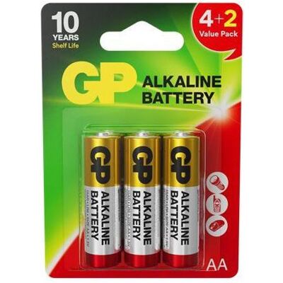GP Batteries BATTERIES 15AR 4+2PCS (AA) (6 Stk., AA), Batterien + Akkus GP Batteries BATTERIES 15AR 4+2PCS (AA) (6 Stk., AA), Batterien + Akkus