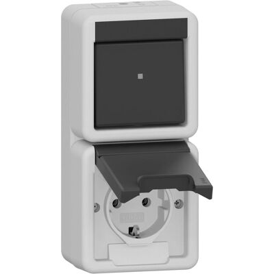 Gira 417630 Kombi Wippschalter & Steckdose - IP44 Gira 417630 Kombi Wippschalter & Steckdose - IP44