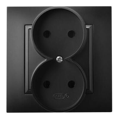 Ospel, Steckdose, ARIA Doppelsteckdose schwarz metallic GP-2U Ospel, Steckdose, ARIA Doppelsteckdose schwarz metallic GP-2U