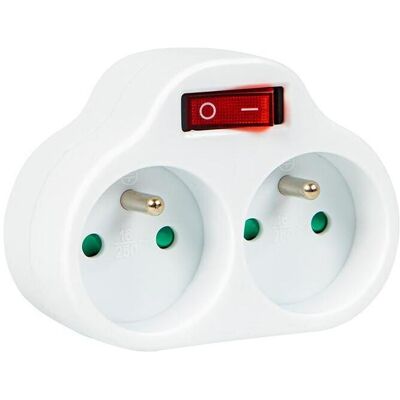 Blow, Steckdosenleiste, 2-fach Steckdosenadapter mit Erdung und Schalter 98-609# (2x, CEE 7/3, CEE 7/4) Blow, Steckdosenleiste, 2-fach Steckdosenadapter mit Erdung und Schalter 98-609# (2x, CEE 7/3, CEE 7/4)