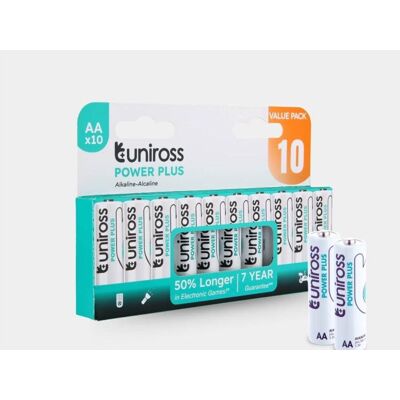 Uniross Batteri 10 stk AA/LR6 alkaline (10 Stk., AA), Batterien + Akkus Uniross Batteri 10 stk AA/LR6 alkaline (10 Stk., AA), Batterien + Akkus