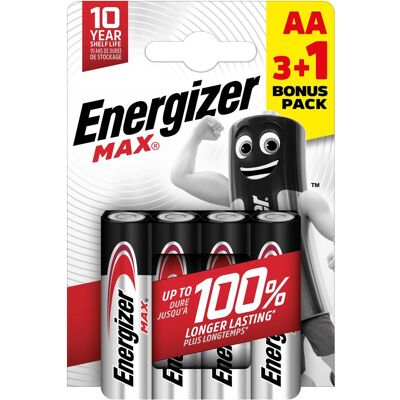 Energizer E303328800 Max Alk AA BP4 3+1 (4 Stk., AA), Batterien + Akkus Energizer E303328800 Max Alk AA BP4 3+1 (4 Stk., AA), Batterien + Akkus