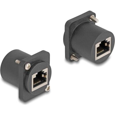 Delock D-Typ Modul RJ45 Buchse zu Buchse mit Schrauben schwarz, Elektronikkabel + Stecker, Schwarz Delock D-Typ Modul RJ45 Buchse zu Buchse mit Schrauben schwarz, Elektronikkabel + Stecker, Schwarz