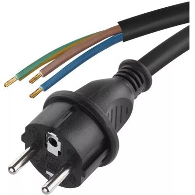 Emos Netzkabel Gummi 3x 1,5mm2, 3m, schwarz (3 m), Stromkabel, Schwarz Emos Netzkabel Gummi 3x 1,5mm2, 3m, schwarz (3 m), Stromkabel, Schwarz