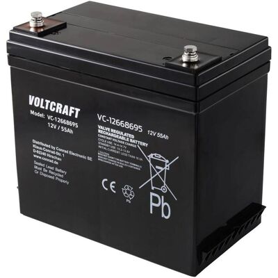 Voltcraft VC-12668695 VC-16623025 Bleiakku 12 V 55 Ah Blei-Vlies (AGM) (B x H x (1 Stk.), Batterien + Akkus Voltcraft VC-12668695 VC-16623025 Bleiakku 12 V 55 Ah Blei-Vlies (AGM) (B x H x (1 Stk.), Batterien + Akkus