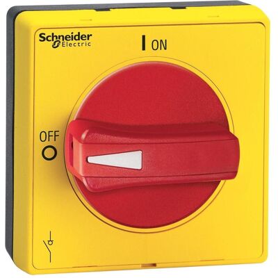 Schneider, Systemstromversorgung, TeSys VLS Drehgriff, IEC IP65 und NEMA in Rot / Gelb, 65x65mm forstehend VLSH2S5R Schneider, Systemstromversorgung, TeSys VLS Drehgriff, IEC IP65 und NEMA in Rot / Gelb, 65x65mm forstehend VLSH2S5R