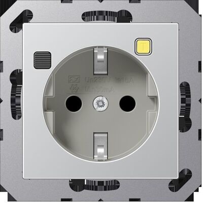 Jung A5520.30AL Aluminium Fehlerstromschutz-Steckdose - Elektrischer Anschluss Jung A5520.30AL Aluminium Fehlerstromschutz-Steckdose - Elektrischer Anschluss