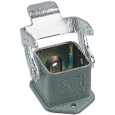 Harting HAN A Steckverbinder Chassisgehäuse Typ 3AMetall, Aufputzmontage mit Riegel, Elektronikkabel + Stecker, Grau Harting HAN A Steckverbinder Chassisgehäuse Typ 3AMetall, Aufputzmontage mit Riegel, Elektronikkabel + Stecker, Grau