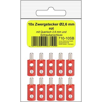 Donau 10 ZWERGSTECKER 2,6mm rot in SB, Elektronikkabel + Stecker, Rot Donau 10 ZWERGSTECKER 2,6mm rot in SB, Elektronikkabel + Stecker, Rot