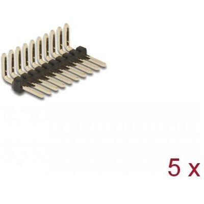 Delock Stiftleiste 10 Pin, Rastermass 1,27 mm, 1-reihig, gewinkelt, 5 Stück, Elektronikkabel + Stecker, Schwarz Delock Stiftleiste 10 Pin, Rastermass 1,27 mm, 1-reihig, gewinkelt, 5 Stück, Elektronikkabel + Stecker, Schwarz