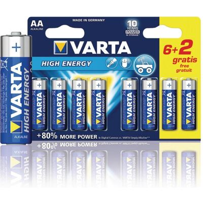 Varta LR6 AA Hochenergie Batterien - 8 Stück Varta LR6 AA Hochenergie Batterien - 8 Stück