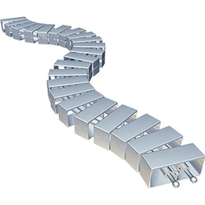 Bachmann Kabelmanagement - Silber - 1m - 25mm - 55mm - Kabelmanagement-System Bachmann Kabelmanagement - Silber - 1m - 25mm - 55mm - Kabelmanagement-System