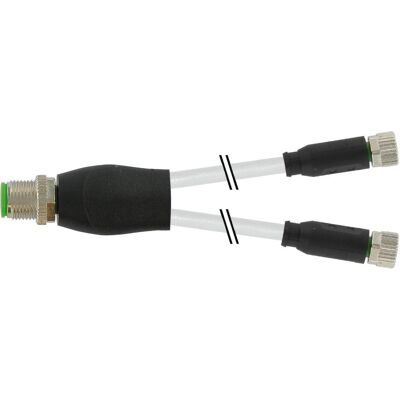 Murr Elektronik M12-Y-Verteiler, Elektronikkabel + Stecker, Schwarz Murr Elektronik M12-Y-Verteiler, Elektronikkabel + Stecker, Schwarz