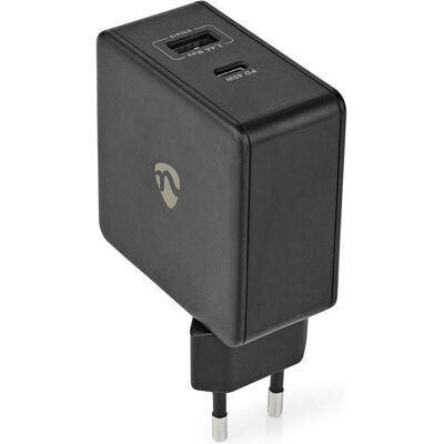 Nedis Netzladegerät Schnellladefunktion PD3.0 45W 1x 2.4 A / 1x 3.0 A Anzahl der Ausgänge: 2 USB-A/U (57 W, 2 Ports), USB Ladegerät, Schwarz Nedis Netzladegerät Schnellladefunktion PD3.0 45W 1x 2.4 A / 1x 3.0 A Anzahl der Ausgänge: 2 USB-A/U (57 W, 2 Ports), USB Ladegerät, Schwarz