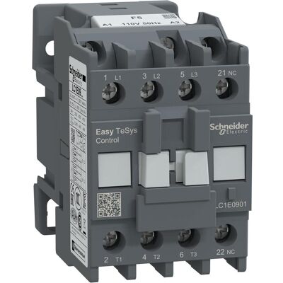 Schneider Easy TeSys Leistungsschütz 3P 9A 1NC 110V AC 50HZ LC1E0901F5, Relais Schneider Easy TeSys Leistungsschütz 3P 9A 1NC 110V AC 50HZ LC1E0901F5, Relais