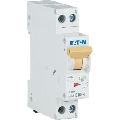 Eaton PLN6-B16/1N-DE - Leitungsschutzschalter - 16A - IP20 - B Typ Eaton PLN6-B16/1N-DE - Leitungsschutzschalter - 16A - IP20 - B Typ