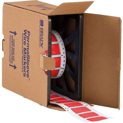 Brady, Etikettenrolle, 2HX-750-2-RD, B-7642, Heatex Schrumpfschlauch 2:1, Rot, 50 x 31,4mm, für Kabeldurchmesser vo Brady, Etikettenrolle, 2HX-750-2-RD, B-7642, Heatex Schrumpfschlauch 2:1, Rot, 50 x 31,4mm, für Kabeldurchmesser vo