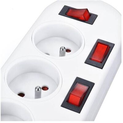 Olight, Verlängerungskabel, Solight extension cord, 5 sockets, white, 6x switch, 2m (2 m, CEE 7/3) Olight, Verlängerungskabel, Solight extension cord, 5 sockets, white, 6x switch, 2m (2 m, CEE 7/3)