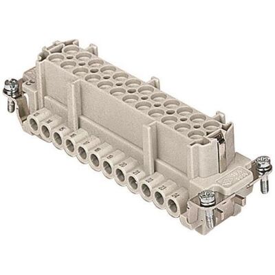 ILME Steckdoseneinsatz 24-pol 16A,Schraubklemm, Elektronikkabel + Stecker, Silber ILME Steckdoseneinsatz 24-pol 16A,Schraubklemm, Elektronikkabel + Stecker, Silber