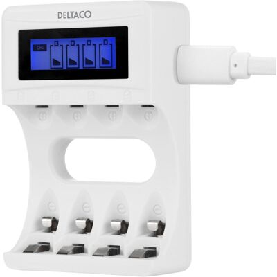 Deltaco CHG-SG-USB100 (1 Stk., AA, AAA), Akku Ladegerät Deltaco CHG-SG-USB100 (1 Stk., AA, AAA), Akku Ladegerät