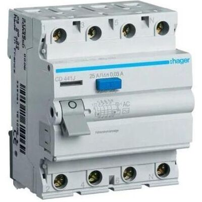 Hager Leakage current relay 4P25A, Relais Hager Leakage current relay 4P25A, Relais