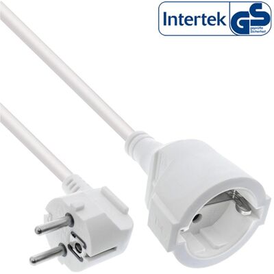 InLine, Verlängerungskabel, Strom-Verlängerung Schutzkontakt Stecker gewinkelt / Buchse, weiss, 1m (1 m, Typ 26) InLine, Verlängerungskabel, Strom-Verlängerung Schutzkontakt Stecker gewinkelt / Buchse, weiss, 1m (1 m, Typ 26)