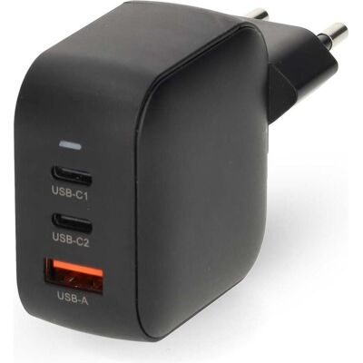 Nedis Netzladegerät 70 W GaN PD3.0 Schnellladefunktion 1.5 / 2.25 A / 2.5 / 3.0 / 3.5 A (70 W, 3 Ports), USB Ladegerät, Schwarz Nedis Netzladegerät 70 W GaN PD3.0 Schnellladefunktion 1.5 / 2.25 A / 2.5 / 3.0 / 3.5 A (70 W, 3 Ports), USB Ladegerät, Schwarz