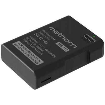 Extralink Akumulator Bateria Mathorn MB-111 1100mAh USB-C zamiennik EN-EL14a (1100 mAh), Batterien + Akkus Extralink Akumulator Bateria Mathorn MB-111 1100mAh USB-C zamiennik EN-EL14a (1100 mAh), Batterien + Akkus