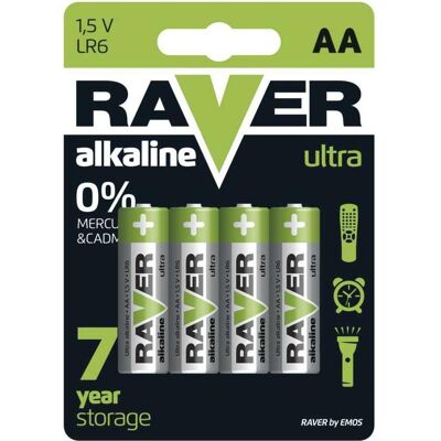 Raver 1320214000 Alkalická baterie AA (L (4 Stk., AA), Batterien + Akkus Raver 1320214000 Alkalická baterie AA (L (4 Stk., AA), Batterien + Akkus