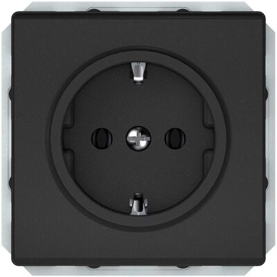 Vila, Steckdose, Socket VILMA ST150, with grounding, matt black Vila, Steckdose, Socket VILMA ST150, with grounding, matt black