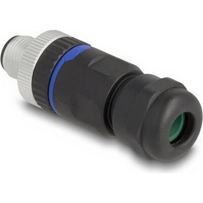 Delock M12 Steckverbinder A-kodiert 4 Pin Stecker zur Montage mit Schraubanschluss, Elektronikkabel + Stecker, Schwarz Delock M12 Steckverbinder A-kodiert 4 Pin Stecker zur Montage mit Schraubanschluss, Elektronikkabel + Stecker, Schwarz