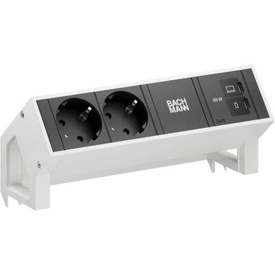 Bachmann, Steckdosenleiste, DESK2 2xCEE7/3 1xUSB C/C 65W (2x, CEE 7/3, Typ 13) Bachmann, Steckdosenleiste, DESK2 2xCEE7/3 1xUSB C/C 65W (2x, CEE 7/3, Typ 13)