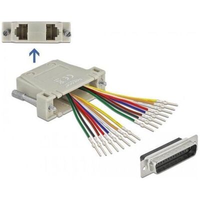 Delock D-Sub HD 44 Pin Crimp Stecker zu 2 x RJ45 Buchse mit Montagesatz beige, Elektronikkabel + Stecker, Beige Delock D-Sub HD 44 Pin Crimp Stecker zu 2 x RJ45 Buchse mit Montagesatz beige, Elektronikkabel + Stecker, Beige