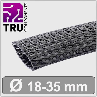 Tru Components, Kabelschutz + Kabelführung, TC-13377568 T24CA108 Geflechtschlauch Schwarz Polyester 18 bis 35 Tru Components, Kabelschutz + Kabelführung, TC-13377568 T24CA108 Geflechtschlauch Schwarz Polyester 18 bis 35