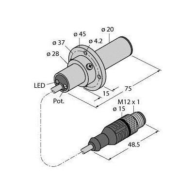 Turck - FCSK20AP8XH1141/3M - Gas - Eintauchsensor für Strömung Turck - FCSK20AP8XH1141/3M - Gas - Eintauchsensor für Strömung