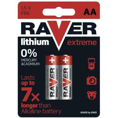Raver Lithiová baterie 2x AA (2 Stk., AA), Batterien + Akkus Raver Lithiová baterie 2x AA (2 Stk., AA), Batterien + Akkus