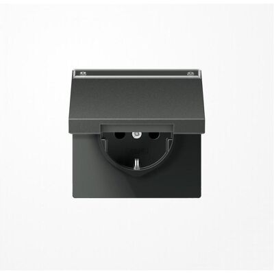 Jung AL 1520 NAKL AN - Metall Steckdose - Anthrazit - 16A 250V - IP44 - Aufputz - Mit Abdeckung - 70mm Jung AL 1520 NAKL AN - Metall Steckdose - Anthrazit - 16A 250V - IP44 - Aufputz - Mit Abdeckung - 70mm