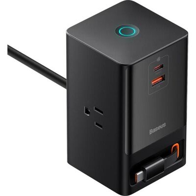 Baseus Power Strip PowerCombo US, 3 x Socket, Black (3 Ports), USB Ladegerät, Schwarz Baseus Power Strip PowerCombo US, 3 x Socket, Black (3 Ports), USB Ladegerät, Schwarz