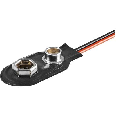 Goobay Batterieclip für 9V Blöcke, I-Form, Kunststoffausführung, Batterie Zubehör, Rot, Schwarz Goobay Batterieclip für 9V Blöcke, I-Form, Kunststoffausführung, Batterie Zubehör, Rot, Schwarz